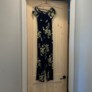 Floral Navy Blue Romper
